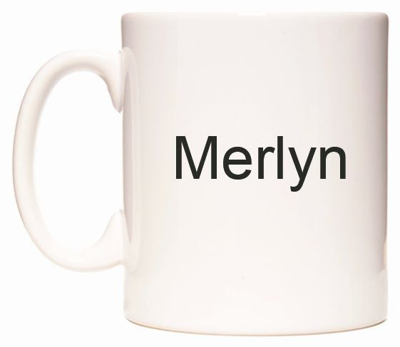 This mug features Merlyn