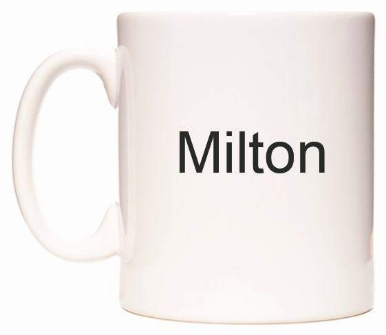 This mug features Milton