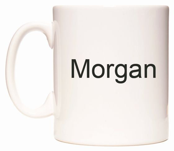 This mug features Morgan