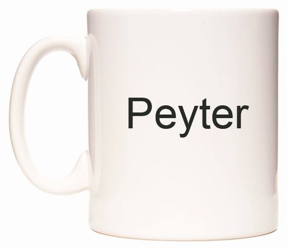 This mug features Peyter