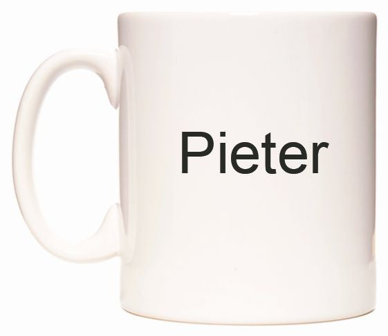 This mug features Pieter