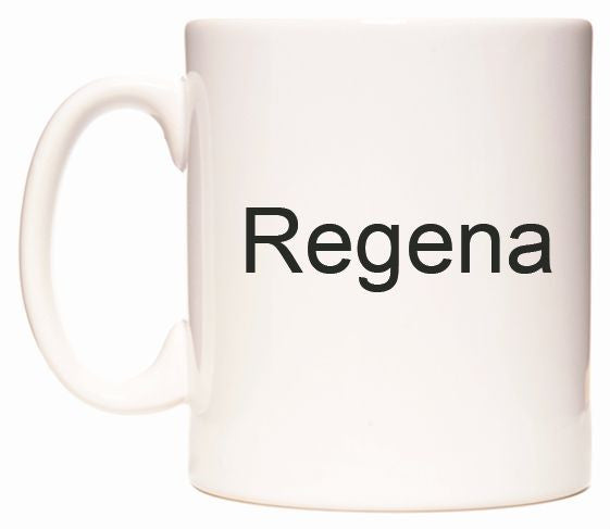 This mug features Regena
