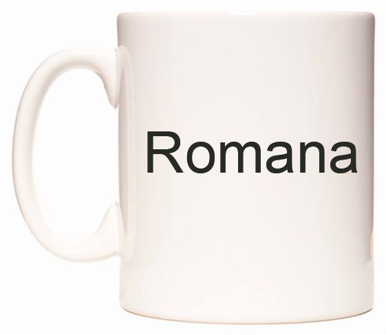This mug features Romana