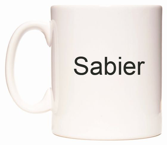This mug features Sabier