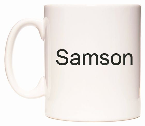 This mug features Samson