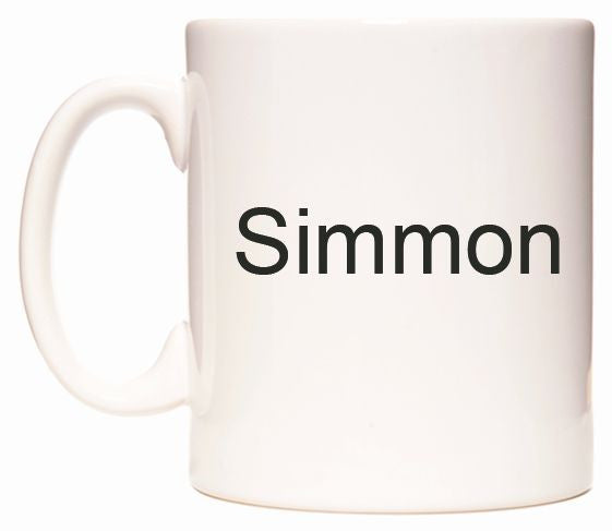 This mug features Simmon
