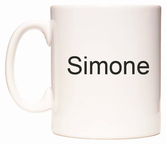 This mug features Simone