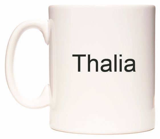 This mug features Thalia