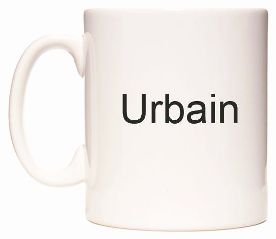 This mug features Urbain