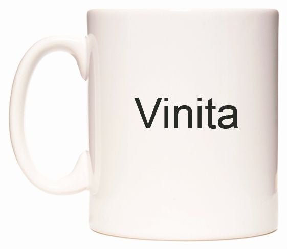 This mug features Vinita
