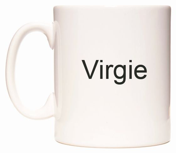 This mug features Virgie
