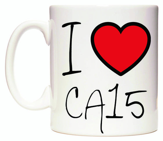 This mug features I Love CA15