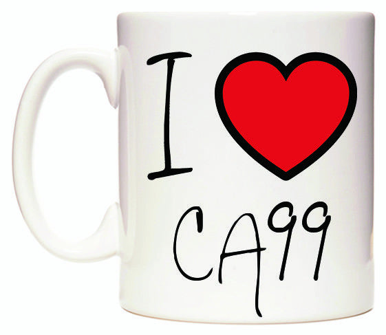 This mug features I Love CA99