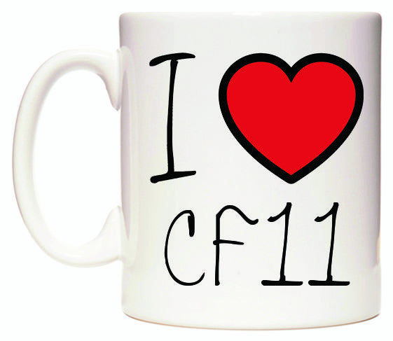 This mug features I Love CF11