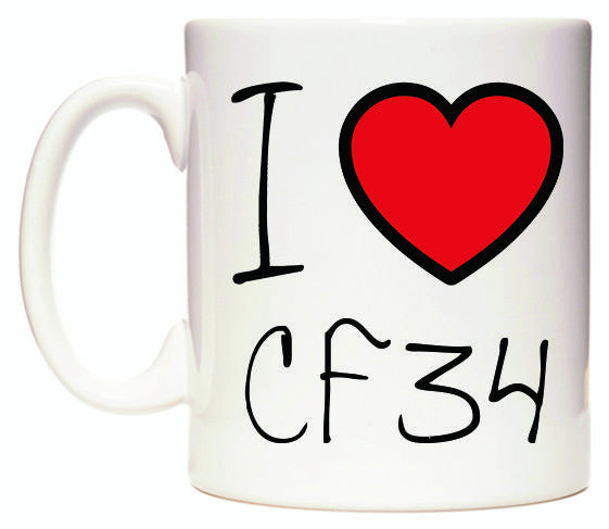 This mug features I Love CF34
