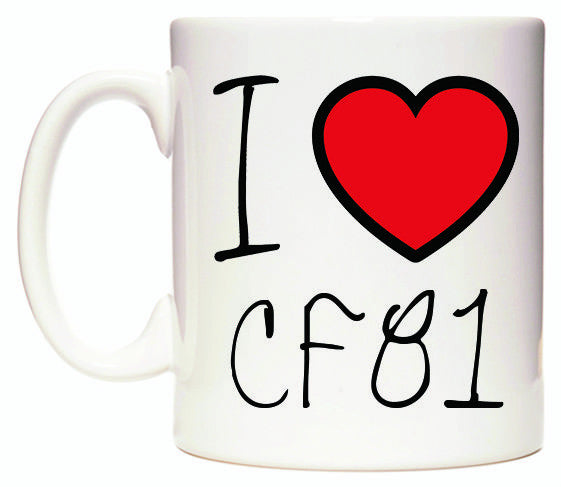 This mug features I Love CF81