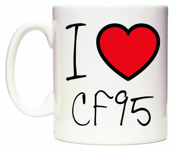 This mug features I Love CF95