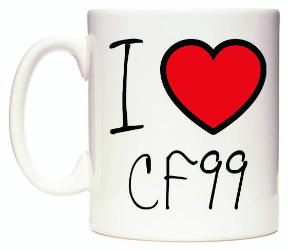 This mug features I Love CF99