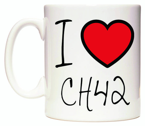 This mug features I Love CH42