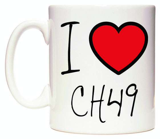 This mug features I Love CH49