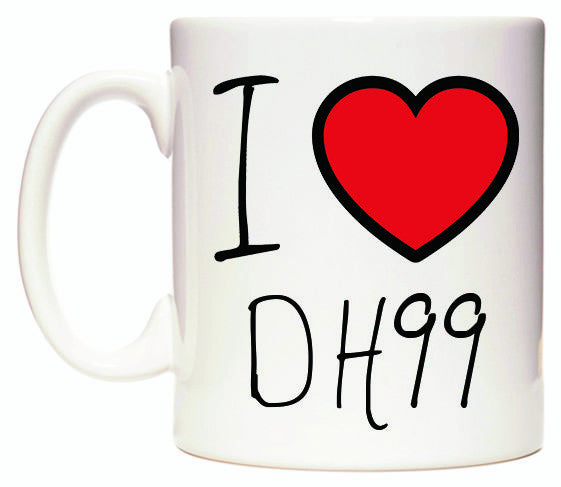 This mug features I Love DH99