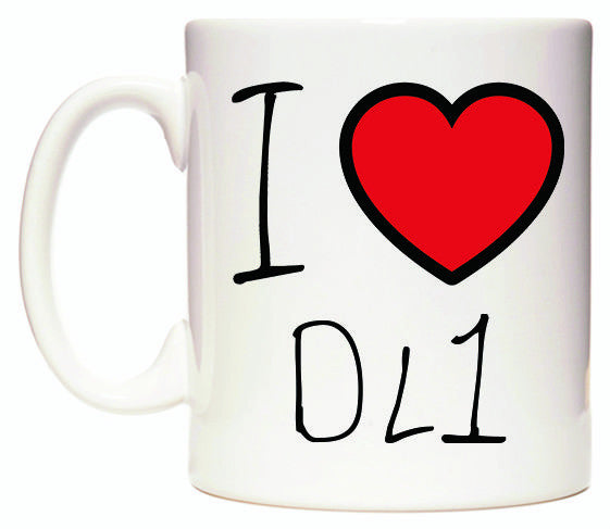 This mug features I Love DL1
