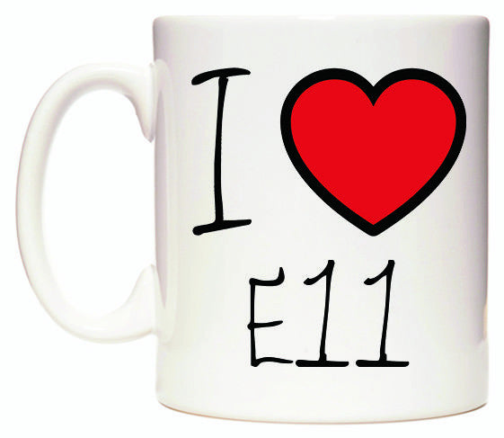 This mug features I Love E11