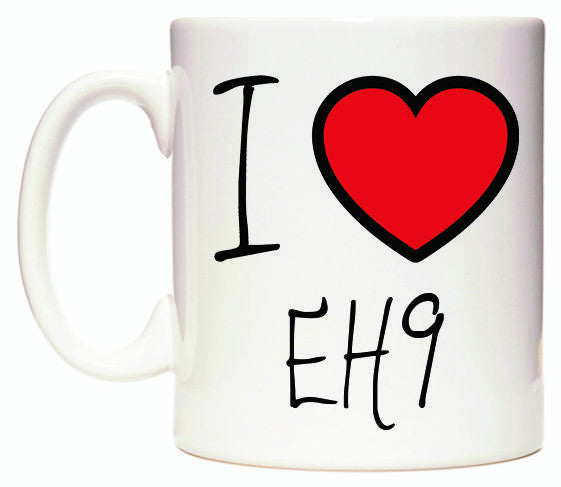 This mug features I Love EH9