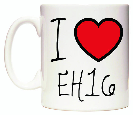 This mug features I Love EH16