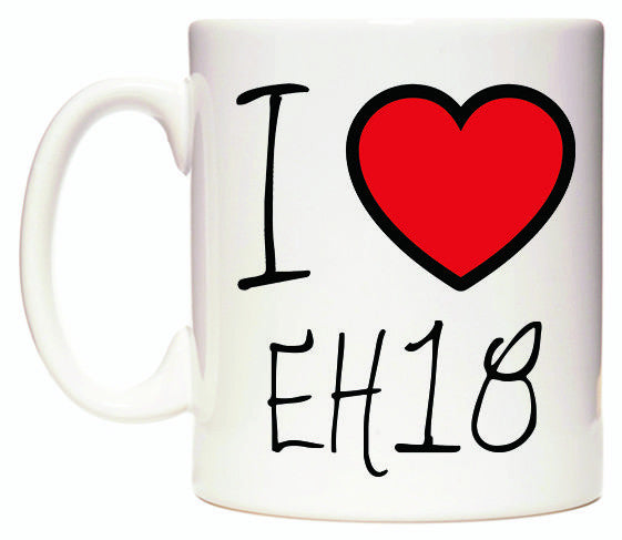 This mug features I Love EH18