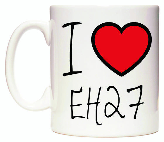 This mug features I Love EH27