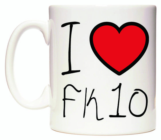 This mug features I Love FK10