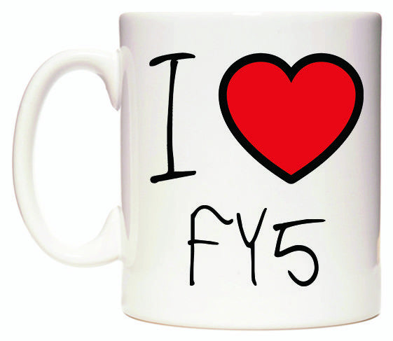 This mug features I Love FY5