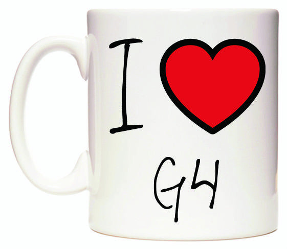This mug features I Love G4
