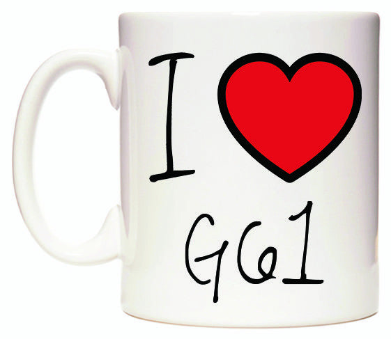 This mug features I Love G61