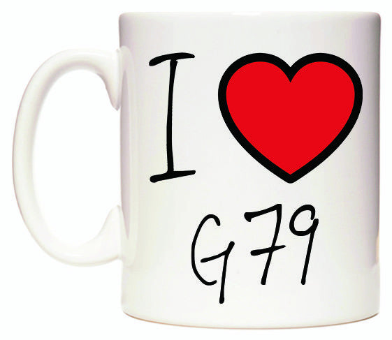 This mug features I Love G79