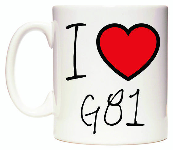 This mug features I Love G81