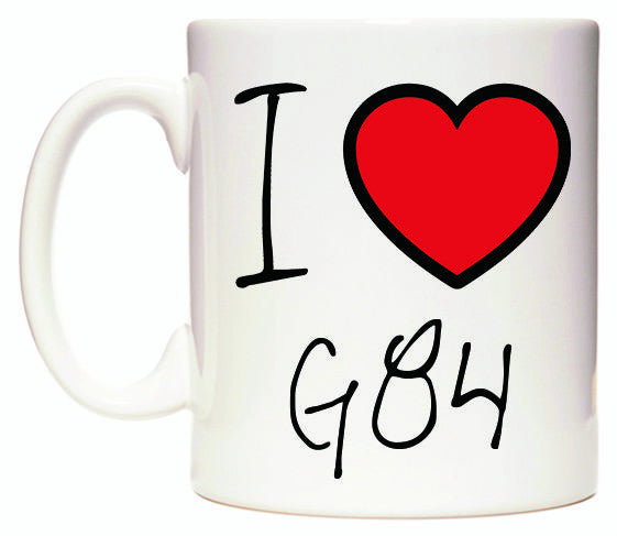 This mug features I Love G84