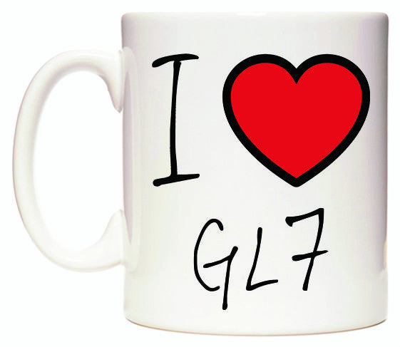 This mug features I Love GL7