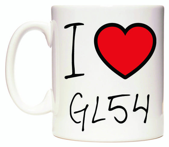 This mug features I Love GL54