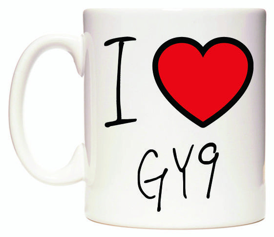 This mug features I Love GY9