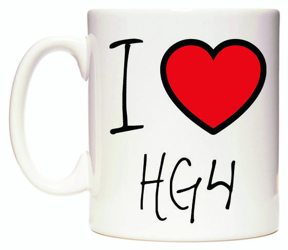 This mug features I Love HG4