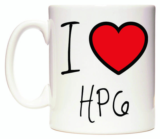 This mug features I Love HP6