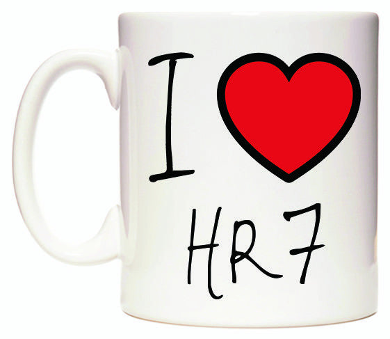 This mug features I Love HR7