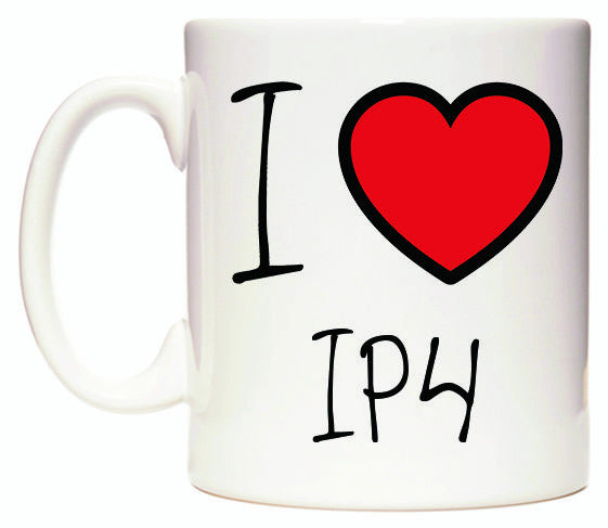 This mug features I Love IP4