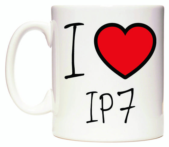 This mug features I Love IP7