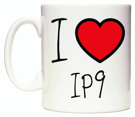 This mug features I Love IP9