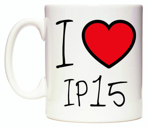 This mug features I Love IP15