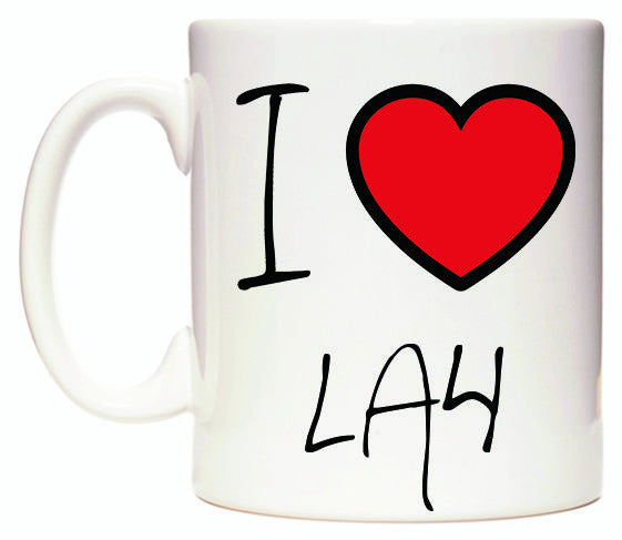 This mug features I Love LA4