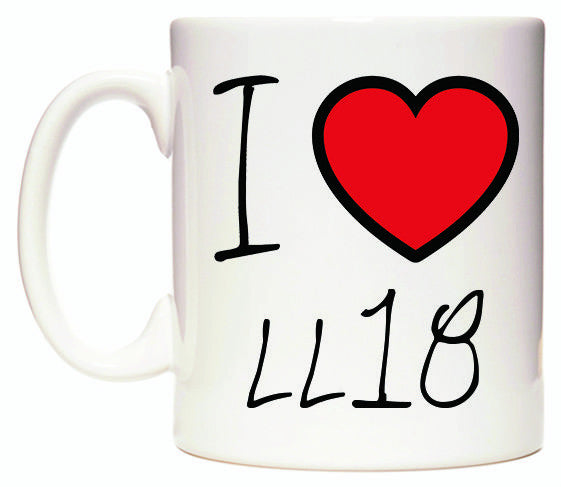 This mug features I Love LL18